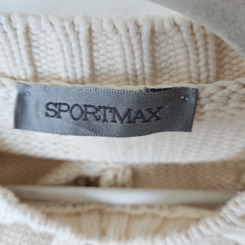 SPORTMAX Gatti Cream And Brown Chunky Braided Cableknit Sweater - Picture 5 of 10